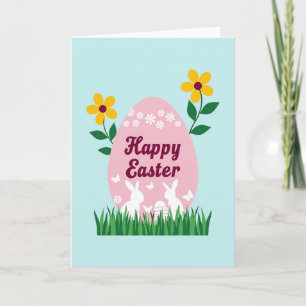 Pink Oval Happy Easter Card