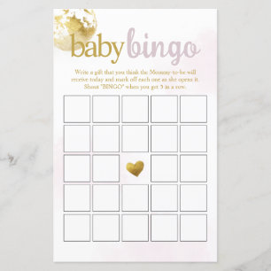 Pink Over the Moon Baby Bingo Baby Shower Game