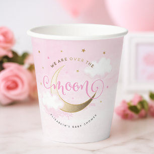 Pink Over the Moon Paper Cups