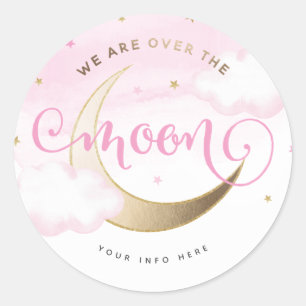 Pink Over the Moon Stickers