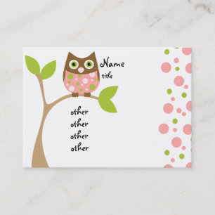 Pink Owl Baby Business Card