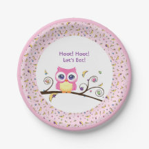 Pink Owl Baby Girl Shower Celestial Doodles