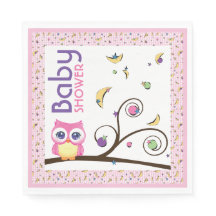 Pink Owl Baby Girl Shower Celestial Moon Star