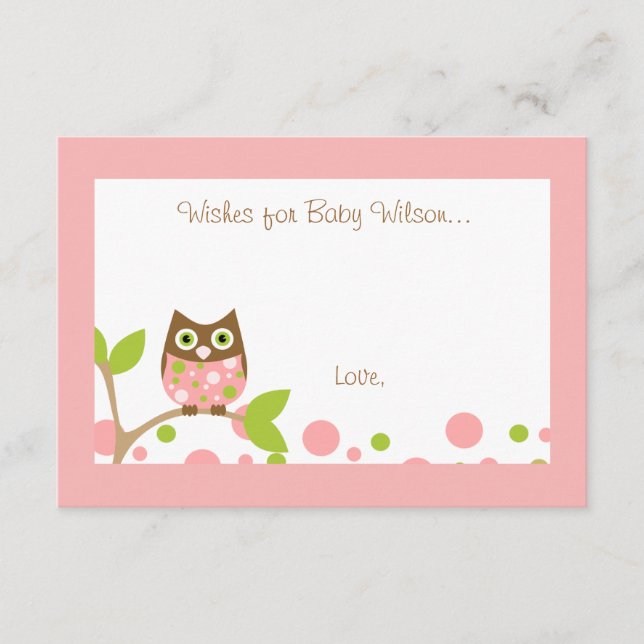 Pink Owl Baby Shower Invitation (Front)
