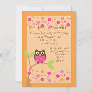 Pink Owl Baby Shower Invitation-hotpink by request Invitation