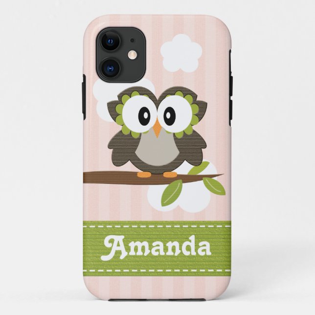 Pink Owl Case-Mate iPhone Case (Back)