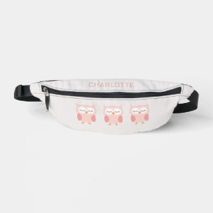 'Pink Owl', cute customised Bum Bags