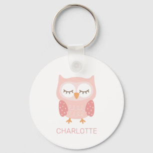 'Pink Owl', cute customised keepsake Pocket Key Ring