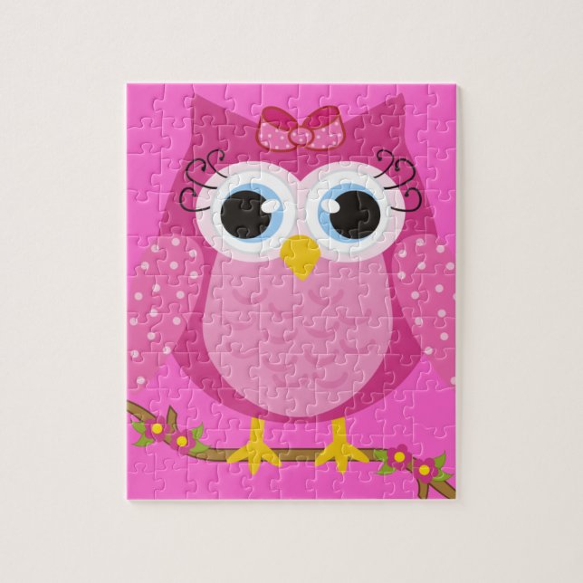Pink Owl design Gifts Jigsaw Puzzle (Vertical)