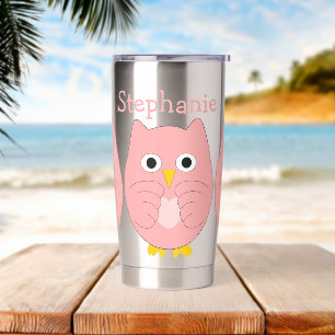 Pink Owl Design Personalised Insulated Tumbler