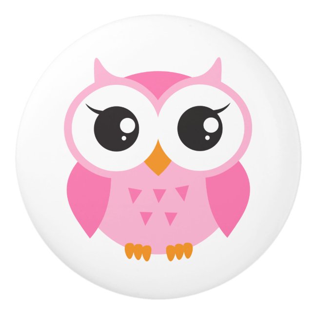 Pink owl door knob (Front)