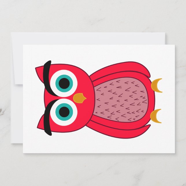 Pink Owl  illustration Invitation (Front)