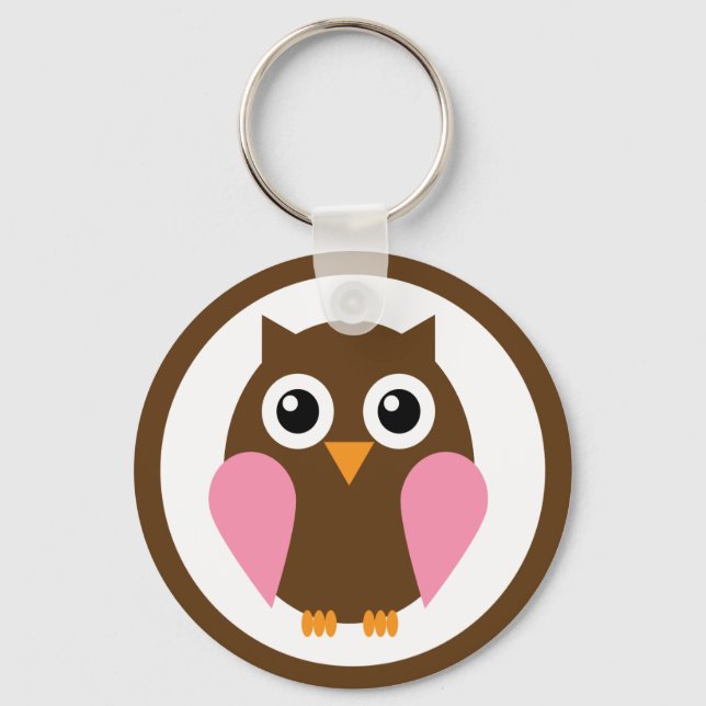 Pink Owl Key Ring (Front)