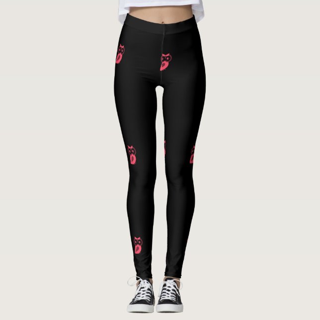 Pink Owl Leggings (Front)