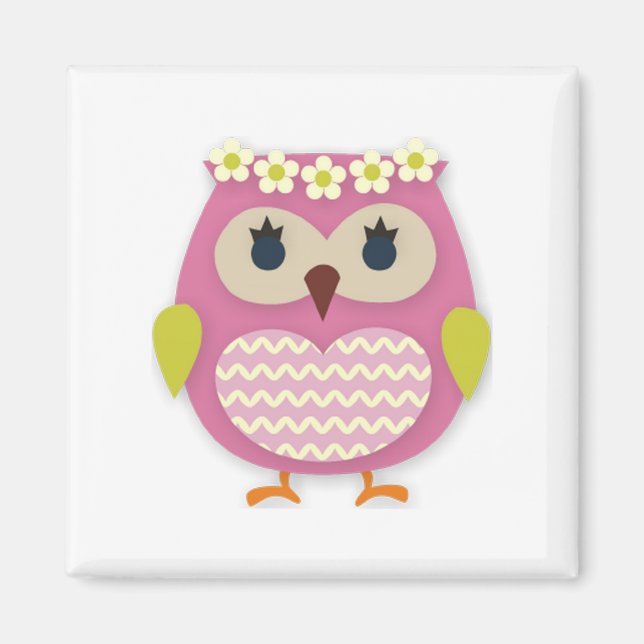 Pink Owl Magnet (Front)