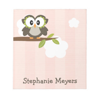 Pink Owl Notepad Personalised