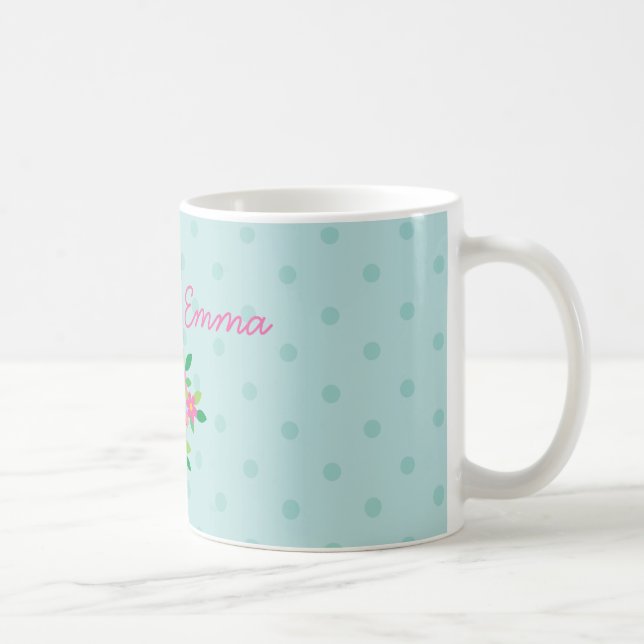 Pink Owl on a Branch Personalised Mug (Right)
