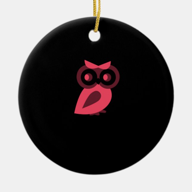 Pink Owl Ornament (Front)