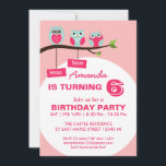 Pink Owl Polka Dots Birthday Invitation for Kids<br><div class="desc">Cute baby owl cartoons. Three owls sitting on a tree saying woot! woot! who's birthday is it? A sweet polka dots birthday party invitation for your little girl. Hosting a pyjamas party with night owl theme? Then this is a perfect invitation for you. You can also customise the wording for...</div>