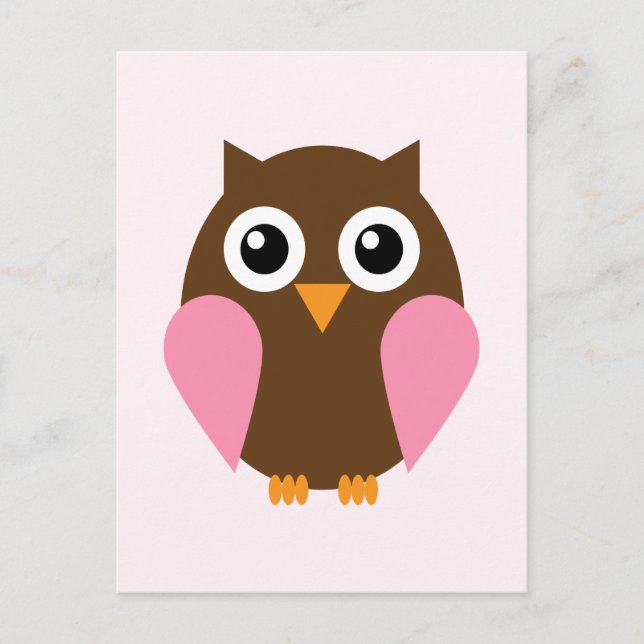 Pink Owl Postcard (Front)