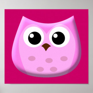 Pink Owl Poster