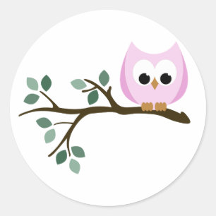 Pink Owl Stickers