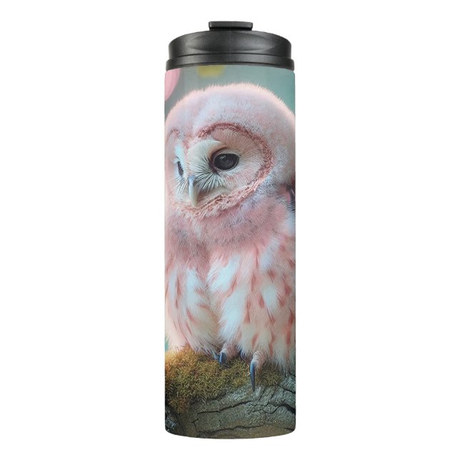 Pink Owl Thermal Tumbler (Front)