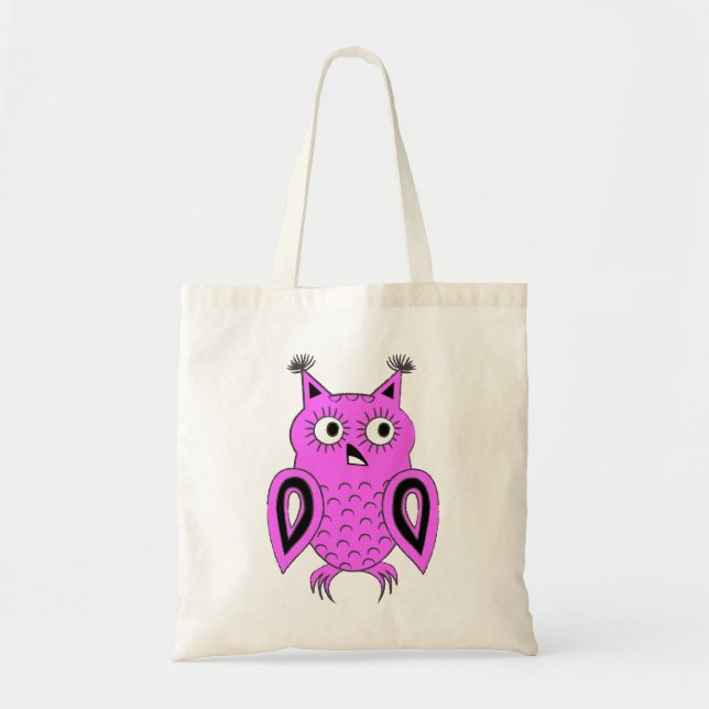 Pink Owl Tote Bag (Front)