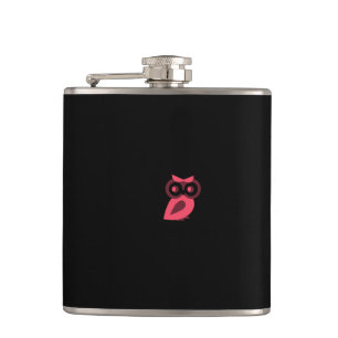 Pink Owl Vinyl Wrapped Flask