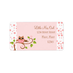 Pink Owls Mama and Baby Label