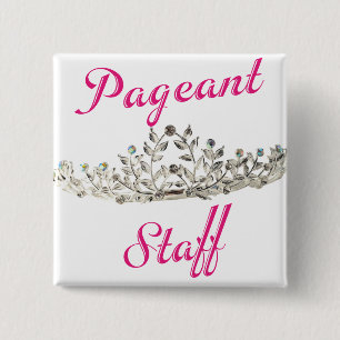 Pink Pageant Staff 15 Cm Square Badge
