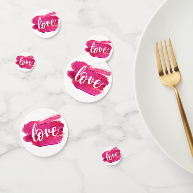 Pink Paint Love quote abstract modern Confetti (Group)