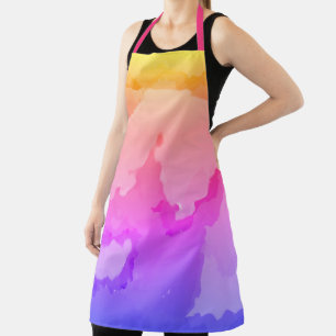 Pink Paint Splash Colourful Abstract Pattern Girly Apron