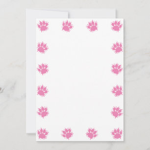 Pink Paint Splatter Dog Paw Prints DIY Card