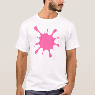 Pink Paint Splatter T-Shirt   Artistic Abstract 