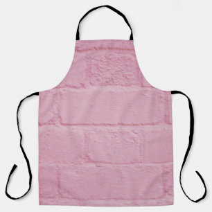 PINK PAINTED BRICK WALL APRON