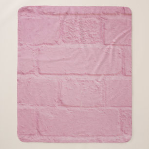 PINK PAINTED BRICK WALL SHERPA BLANKET