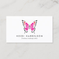 Pink Painted Butterfly Logo on White