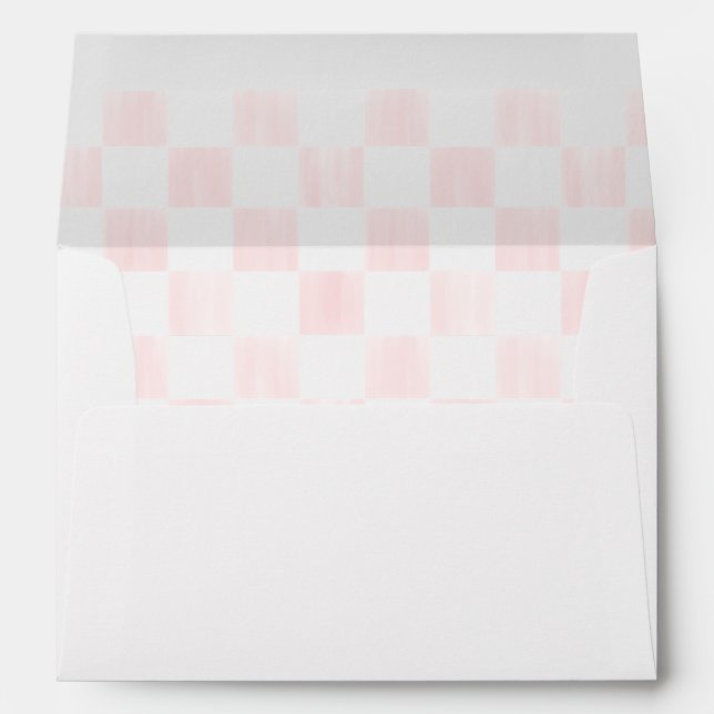 Pink Painted Checkerboard Patterned Envelope (Back (Bottom))