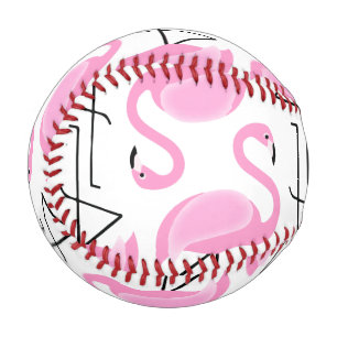 Pink Painted Flamingo Pattern Baseball