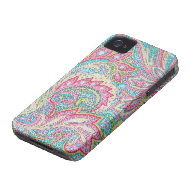 Pink Paisley Case-Mate iPhone 4 Case-Mate iPhone Case (Bottom)