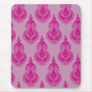 Pink paisley customisable name mouse pad