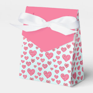 Pink paisley hearts valentine favour box
