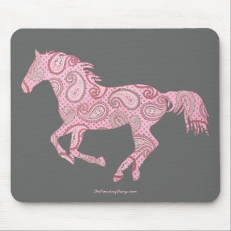 Pink Paisley Horse Mouse Pad