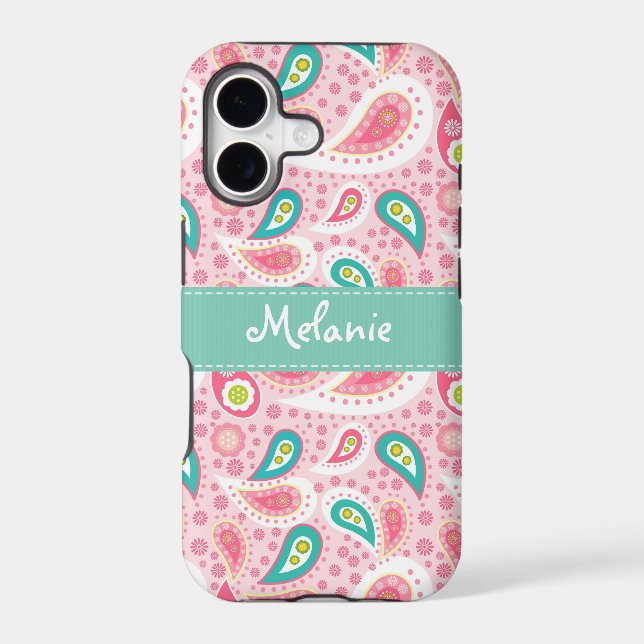 Pink  Paisley iPhone Monogram Custom (Back)