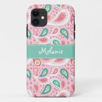 Pink  Paisley iPhone Monogram Custom