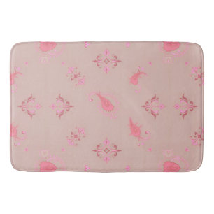 Pink Paisley Pattern Bath Mat