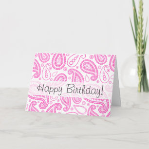 Pink Paisley Pattern Card