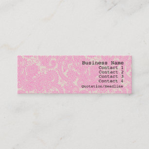 Pink Paisley Pattern Modern Skinny Business Card