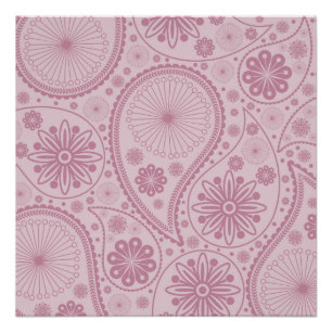 Pink paisley pattern poster
